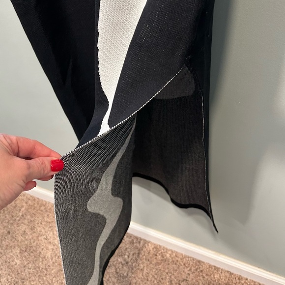 Women’s SHEIN Black & White Maxi Tie Neck Bodycon Dress L - Picture 5 of 15